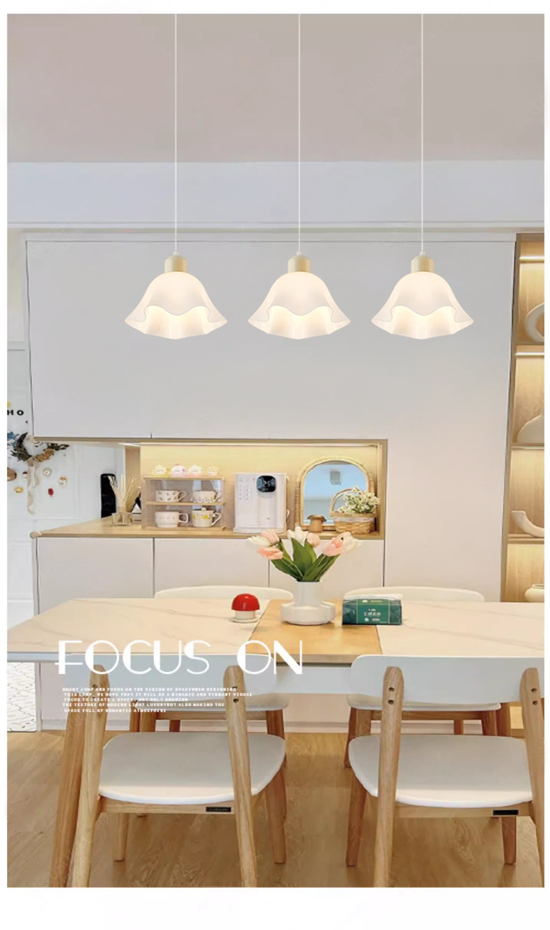 Cream style bedside chandelier flower shape 5