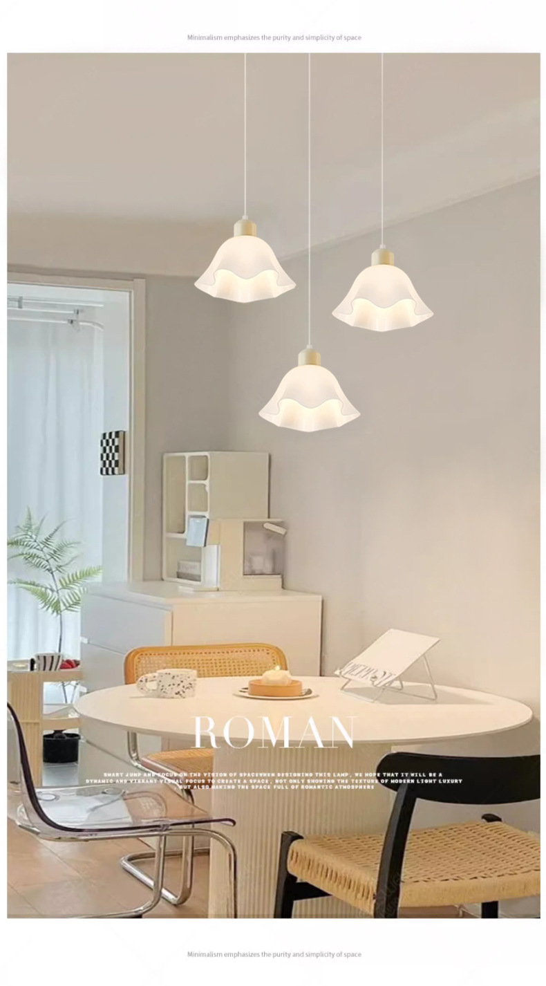 Cream style bedside chandelier flower shape 5