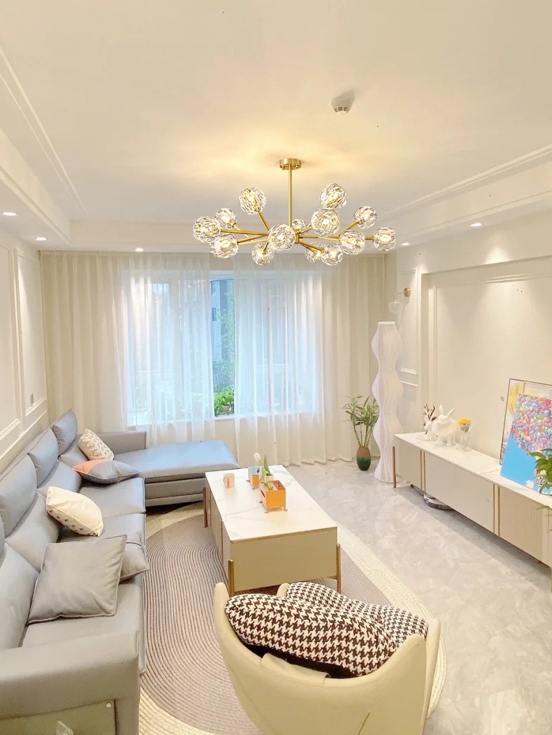 Light luxury simple crystal chandelier living room 6