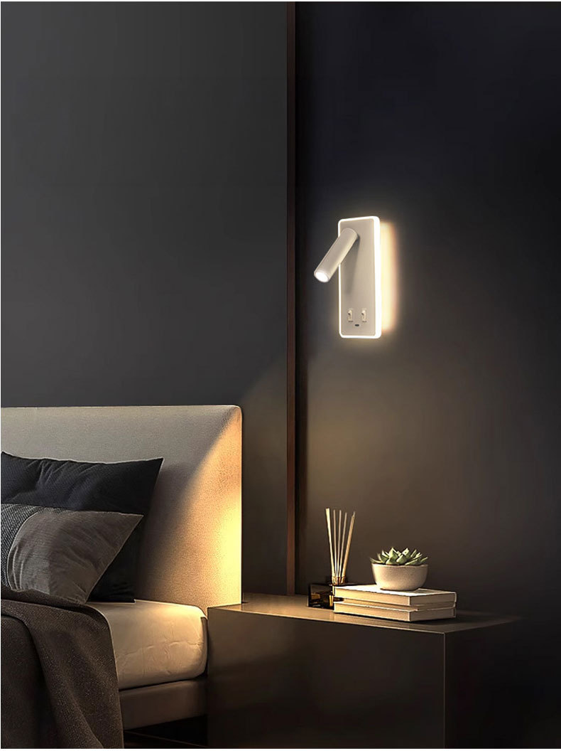 Magnetic charging wall lamp without wiring or drilling 36 02
