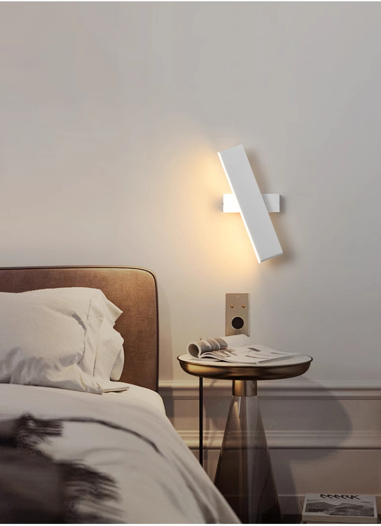 Modern and simple rotating bedside wall lamp 47