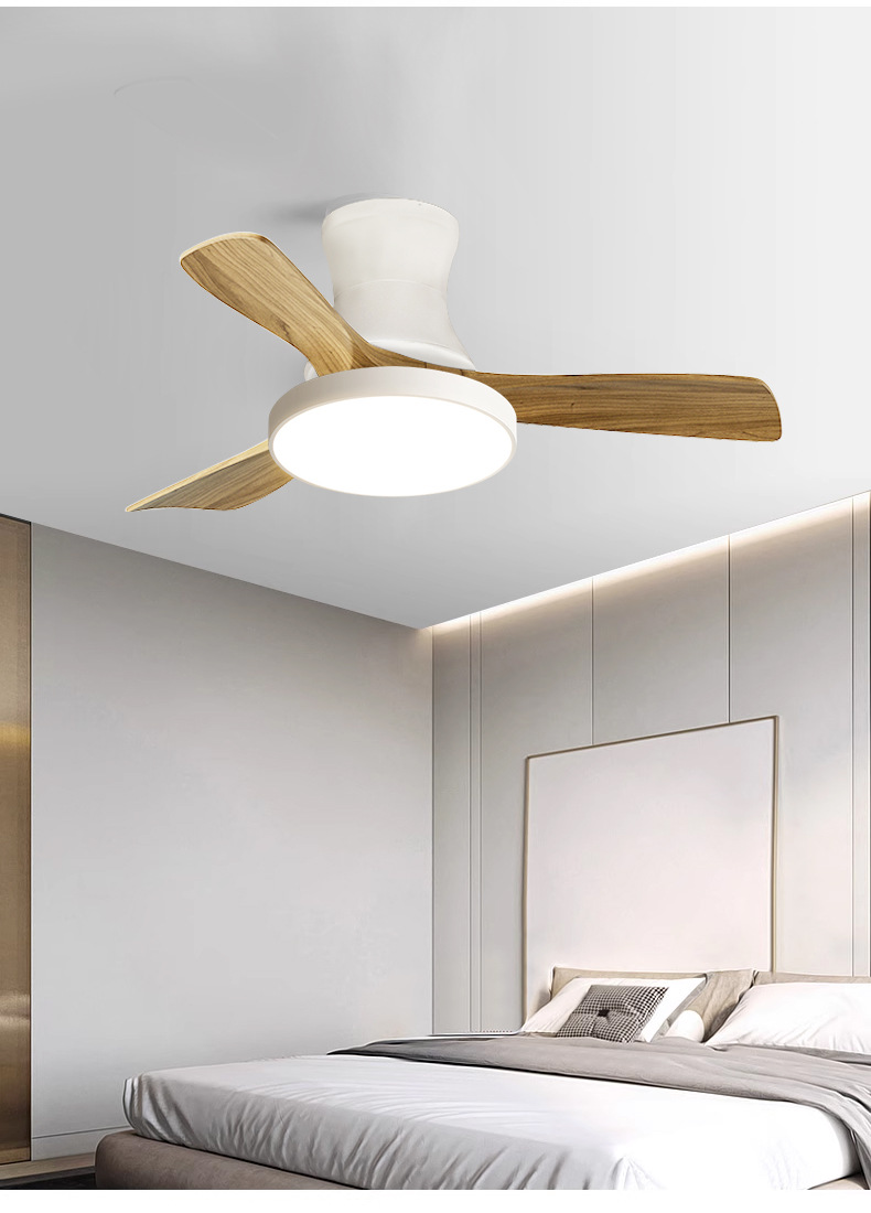 Retro wood leaf ceiling fan light 60