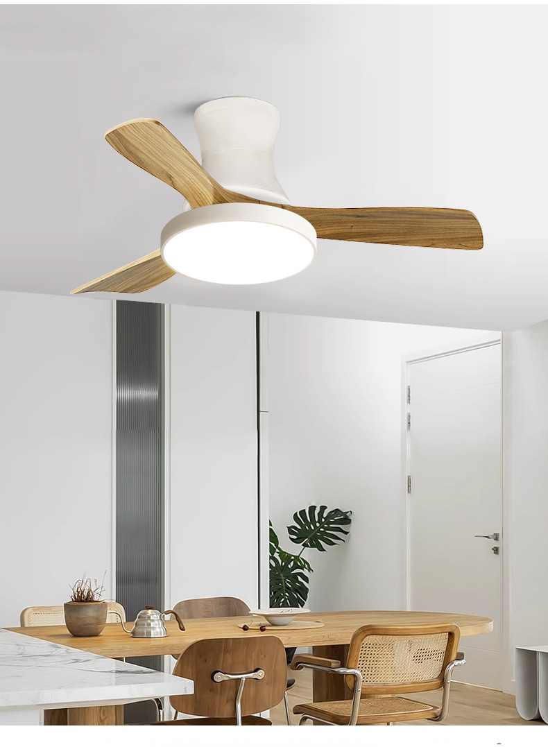 Retro wood leaf ceiling fan light 60