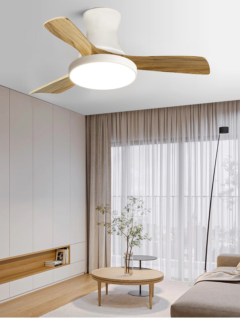 Retro wood leaf ceiling fan light 60