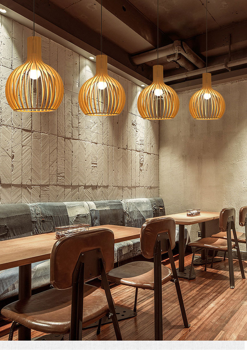 Simple Chinese style wooden art chandelier 17