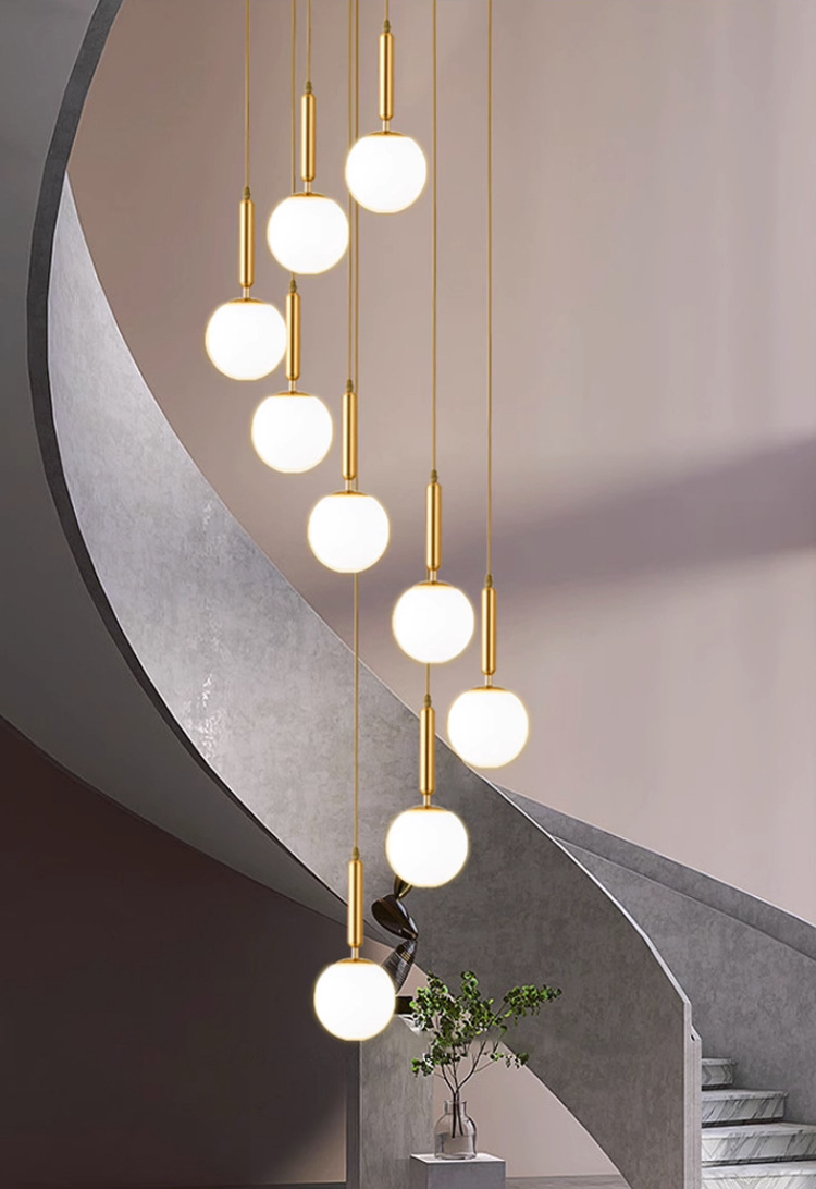 Simple high-altitude spiral staircase chandelier 8 01