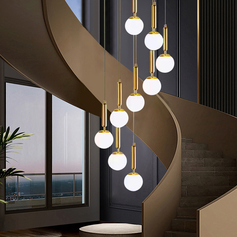 Simple high-altitude spiral staircase chandelier 8
