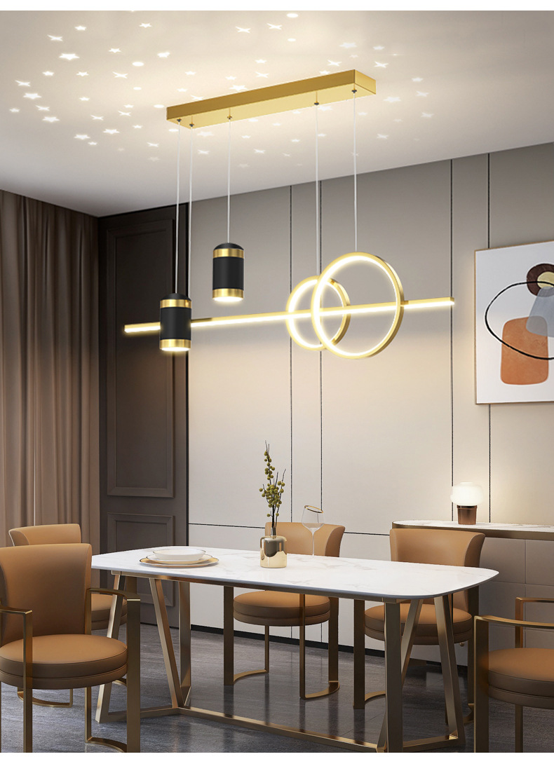 Starry sky projection long pendant lamp 11